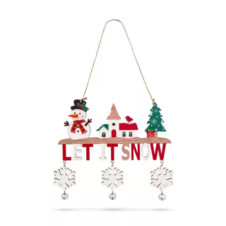 Karácsonyi dekoráció - akasztható - fa - csengettyűvel - 23 x 20 cm - 2 féle