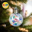 Karácsonyi LED-es gömb - RGB LED - átlátszó - műanyag - 8 cm - 3 x LR44