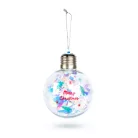 Karácsonyi LED-es gömb - RGB LED - átlátszó - műanyag - 8 cm - 3 x LR44