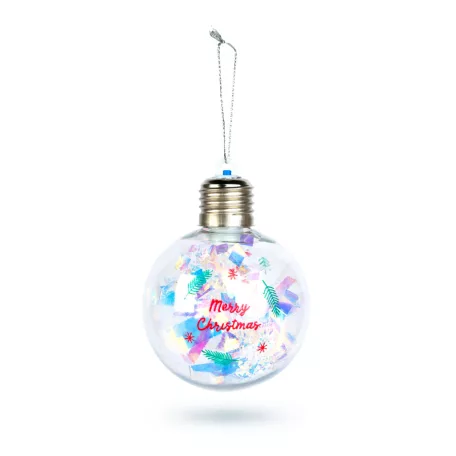Karácsonyi LED-es gömb - RGB LED - átlátszó - műanyag - 8 cm - 3 x LR44