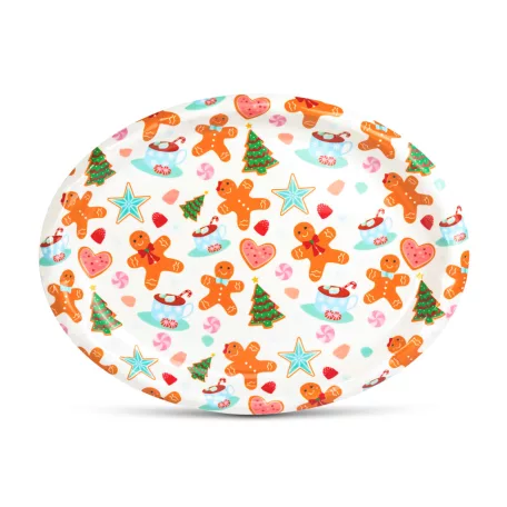 Karácsonyi tálca - műanyag - 36 x 26 cm