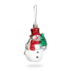   Karácsonyi dekoráció - hóember - akasztható - műanyag - 9 x 5,5 cm