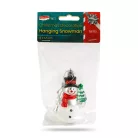 Karácsonyi dekoráció - hóember - akasztható - műanyag - 9 x 5,5 cm