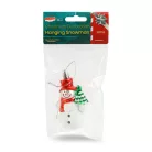 Karácsonyi dekoráció - hóember - akasztható - műanyag - 9 x 5,5 cm
