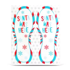   Karácsonyi dekoráció - "Itt járt a Mikulás" lábnyom matrica - 25 x 10 cm - 2 db / csomag