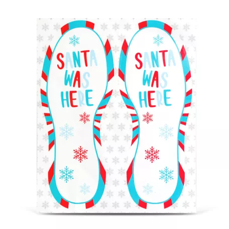 Karácsonyi dekoráció - "Itt járt a Mikulás" lábnyom matrica - 25 x 10 cm - 2 db / csomag