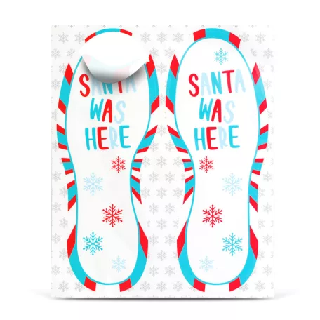 Karácsonyi dekoráció - "Itt járt a Mikulás" lábnyom matrica - 25 x 10 cm - 2 db / csomag