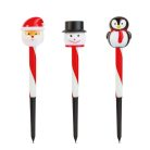 Karácsonyi szolár lámpa - LED - Mikulás, hóember, pingvin - 36,5 x 6 x 6 cm