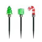 Karácsonyi szolár lámpa - LED - ajándék, fenyőfa, cukorbot - 37 x 7 x 7 cm