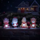 Szolár karácsonyi dekoráció - hidegfehér - 4 féle - 6 x 5 x 10 cm