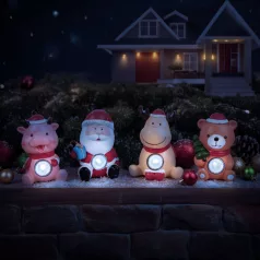   Szolár karácsonyi dekoráció - hidegfehér - 4 féle - 6 x 5 x 10 cm