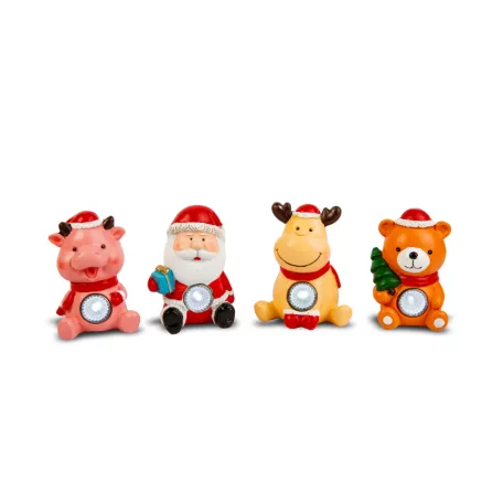 Szolár karácsonyi dekoráció - hidegfehér - 4 féle - 6 x 5 x 10 cm