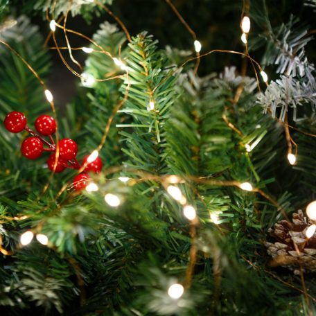 Fényfüzér - melegfehér - 100 x microLED - 10 m - 2 x AA