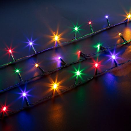 Fényfüzér - 10 m - színes - 200 LED - 220-240V - 6W - zöld kábel