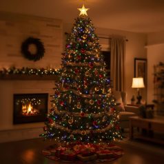   Fényfüzér - 20 m - színes - 400 LED - 220-240V - 6W - zöld kábel