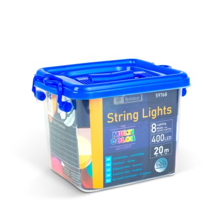 Fényfüzér - 20 m - színes - 400 LED - 220-240V - 6W - zöld kábel