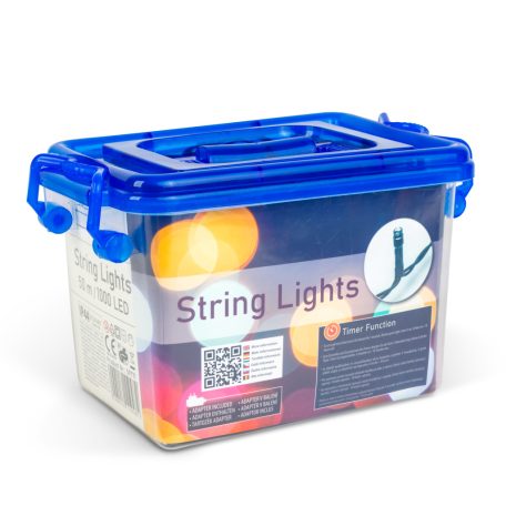 Fényfüzér - 50 m - színes - 1000 LED - 220-240V - 9W - zöld kábel