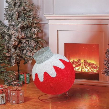 Világító dekoráció - gömbdísz - 60 LED - 60 x 83 cm - piros - 100-200V AC