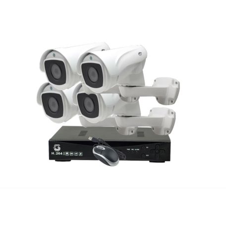 Pro Vision Professzionális  kamera rendszer 5MP-s Global H.264 4 x CCTV, 4 kamerás DVR GLOBAL 4 CSATORNÁS H.264 VEZETÉK NÉLKÜLI IP66 LAN NVR KIT ZB-WN204+4XZB+WIP91 