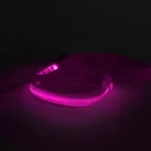 LED-es póráz - akkumulátoros - 120 x 2,5 cm - rózsaszín