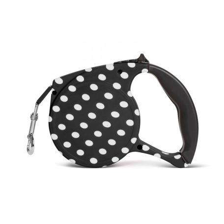 Automata póráz - 5 m - fekete, pöttyös