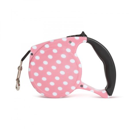 Automata póráz - 5 m - rózsaszín, pöttyös