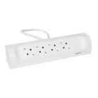 Legrand 694501 sarokba illeszkedő elosztósor, 4x2P+F, 1 m vezetékkel, fehér