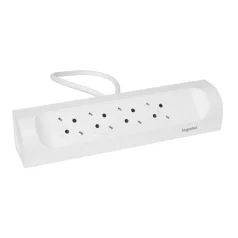   Legrand 694501 sarokba illeszkedő elosztósor, 4x2P+F, 1 m vezetékkel, fehér