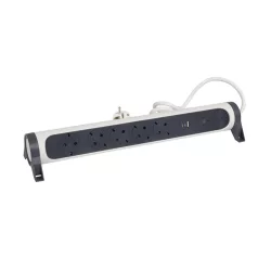   Legrand 694510 Elosztósor Premium 5x2P+F, túlfeszültség-védelemmel, USB-A + USB-C, 1,5 m vezetékkel, fehér/fekete