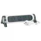 Legrand 694527 Elosztósor Premium 3x2P+F forgatható, 1,5 m vezetékkel, fehér