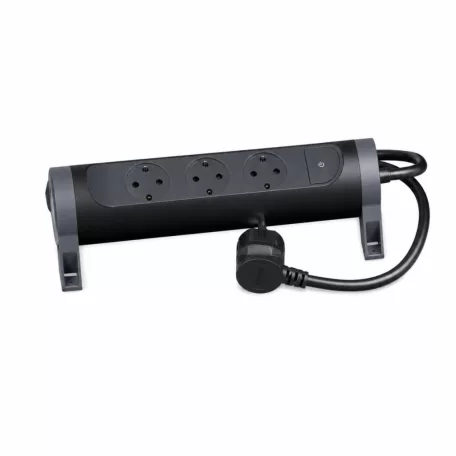 Legrand 694528 Elosztósor Premium 3x2P+F forgatható, 1,5 m vezetékkel, fekete