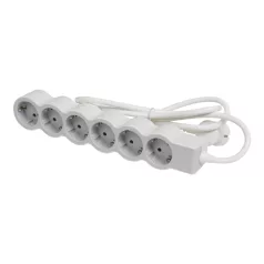   Legrand 694557 Elosztósor Standard 6x2P+F, 1,5 m vezetékkel, fehér-szürke