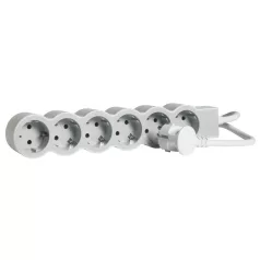   Legrand 694557 Elosztósor Standard 6x2P+F, 1,5 m vezetékkel, fehér-szürke