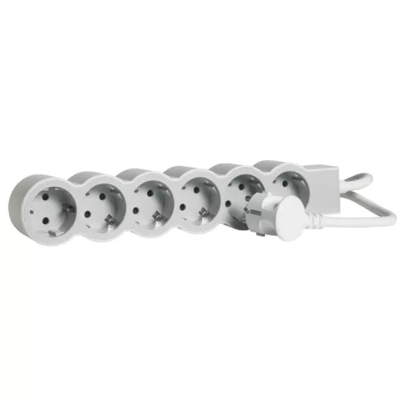 Legrand 694557 Elosztósor Standard 6x2P+F, 1,5 m vezetékkel, fehér-szürke