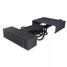  Legrand 694595 Elosztóállomás TV-hez 4x2P+F + 4x2P, 6A, túlfeszültség-védelemmel, 2 m vezetékkel, fekete