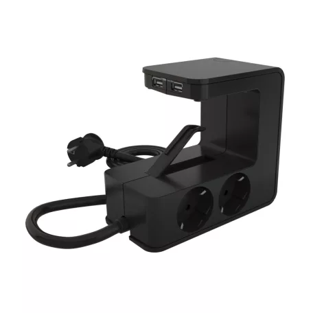 Legrand 694812 Asztalra rögzíthető elosztó 4x2P+F, 2xUSB-A, fekete