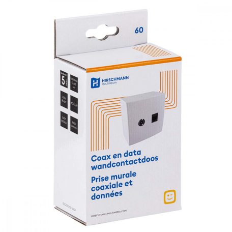 EDC2000 CD Modulaire coax and data wall box incl. white cover plate