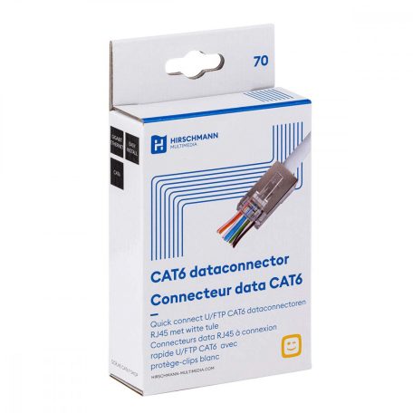Quick Connect RJ45 CAT6 FTP 10 Quick connect U/FTP CAT6 data connector RJ45 with white thule - 10 pcs