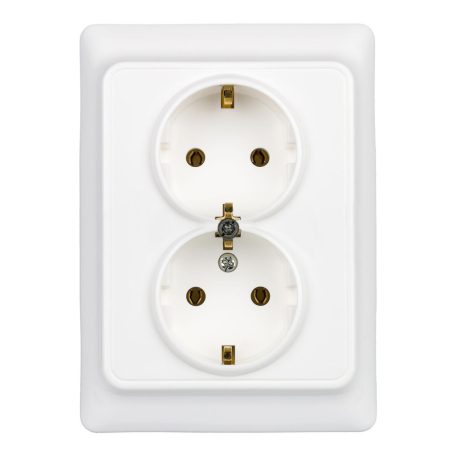 Kaptika 2x2P+F aljzat komplett, fehér