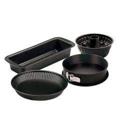   Guardini 89992 Kezdő sütőforma szett, 4 darabos, 26 cm tortaforma, 28 cm gyümölcstortaforma, 25 cm kenyérsütő forma, 23 cm kuglófforma, tapadásmentes