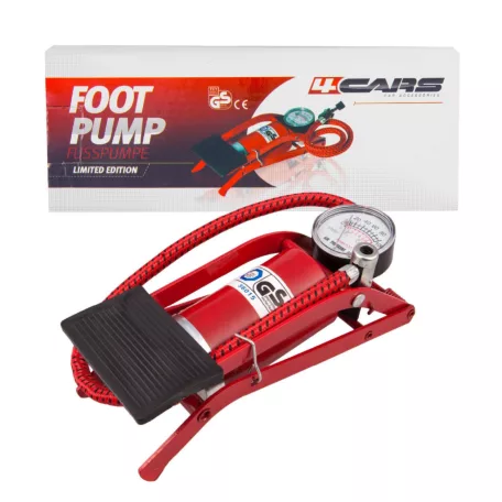 SAL 90717 lábpumpa, 7 bar, légnyomásmérő, 1+2 szelepadapter