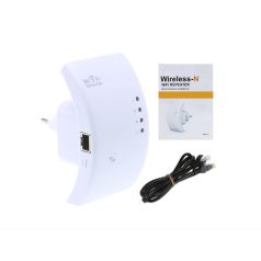   WLAN WIFI Jelerősítő Vezeték nélküli router Wireless-N / Repeater jelerősítő WI-FI, WR01, 300Mbps, fehér WI-FI ERŐSÍTŐ