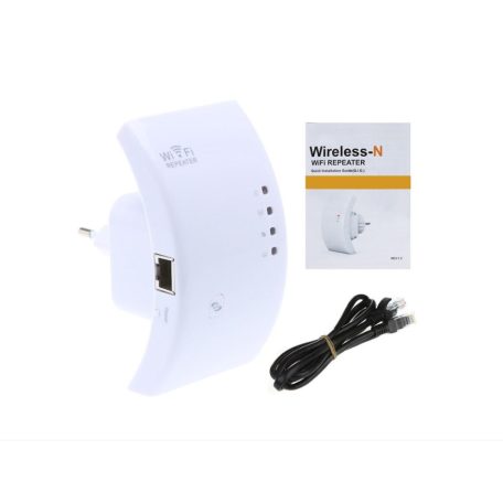 WLAN WIFI Jelerősítő Vezeték nélküli router Wireless-N / Repeater jelerősítő WI-FI, WR01, 300Mbps, fehér WI-FI ERŐSÍTŐ