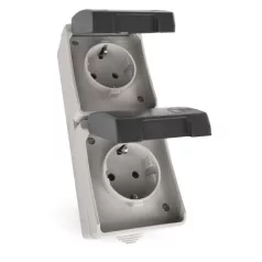 EMOS fali aljzat, dupla IP44 SCHUKO