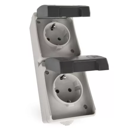 EMOS fali aljzat, dupla IP44 SCHUKO