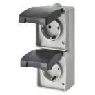 EMOS fali aljzat, dupla IP44 SCHUKO