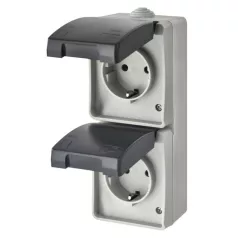 EMOS fali aljzat, dupla IP44 SCHUKO