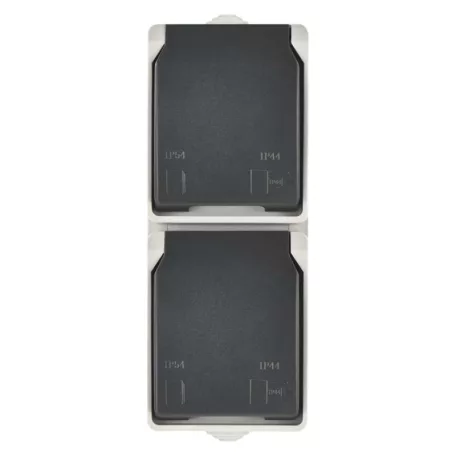 EMOS fali aljzat, dupla IP44 SCHUKO