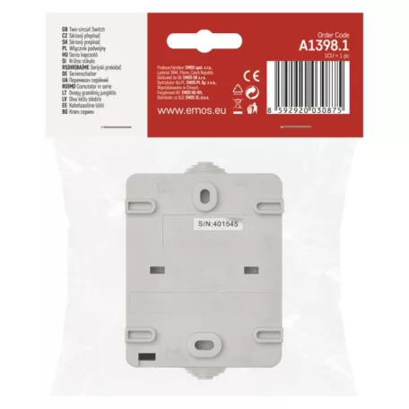 EMOS Kapcsoló 250 v/10 ax IP54 C.5