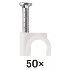 Kör alakú kábelbilincs 6 mm, fehér, 50 szt